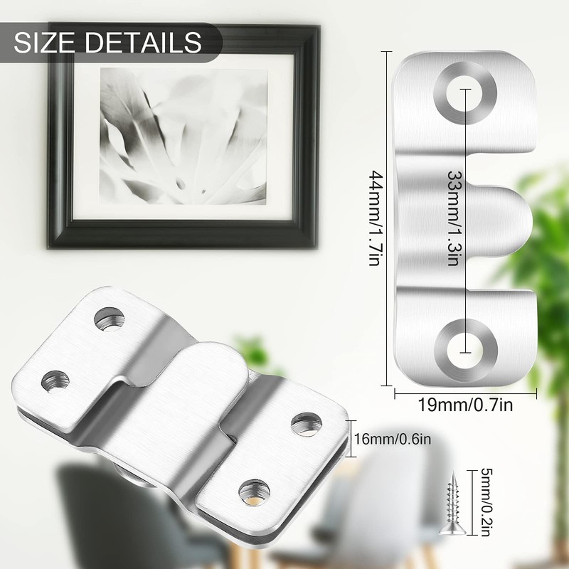 4 Pieces Flush Concealed Mount Bracket, Heavy Duty Flush Mount