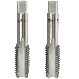 2Pcs M16x2.0 Metric Right-Hand Thread Tap, Hand M16 x 2.0 Taper & Plug Thread Tapping Tool for Cutting Internal Threads, Made of Alloy Tool Steel