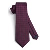 HISDERN Men's Wedding Ties and Pocket Square Tie Plaid Cufflink