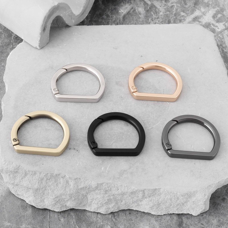 Briny River 10 Pieces Metal Flat D Ring Spring Key