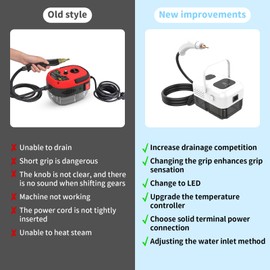 Preshwous 2500W Handheld Steam Cleaner, High Pressure Steam Cleaner for Home with Handle Holder, 9-Speed Steamer for Cleaning, Portable Steam Cleaner for Car Detailing, Kitchen, Furniture, Floor, Tile