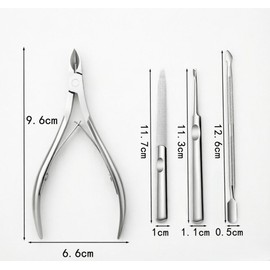 Cuticle Nipper, Cuticle Treatment, Cuticle Care, Nail Care, Nail Tool, Nipper Nail Clipper with Pusher, Suitable for Self-Nail, Nail, Finger, Care, Manicure, Pedicure (Silver White)