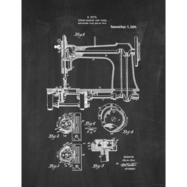 Sewing Machine Patent Print Chalkboard (5" x 7") M14974