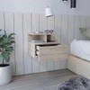 Tuhome Adele Floating Nightstand with Drawer and Open Storage Shelves-