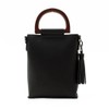 VITAFELICE Inb-90031p Women's 2-Way Pochette with Wood Handle, Black