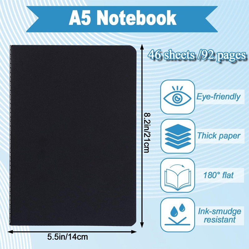 Loccmat 16 Pack Kraft Notebooks Bulk,Lined Soft Cover Journal Bulk,College