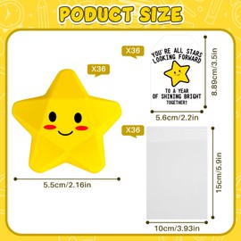 36 Set Back to School Student Gifts from Teacher Stress Balls Toy with Inspirational Cards Emotional Relief Stress Star First Day of School Gifts for Student Classroom Prizes Party Favors