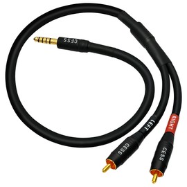CESS-262 4.4mm Balanced Male to 2 RCA Audio Cable – 24 Inch Shielded Hi-Fi Interconnect for DAC, Amplifier, Music Player – Gold-Plated Connectors