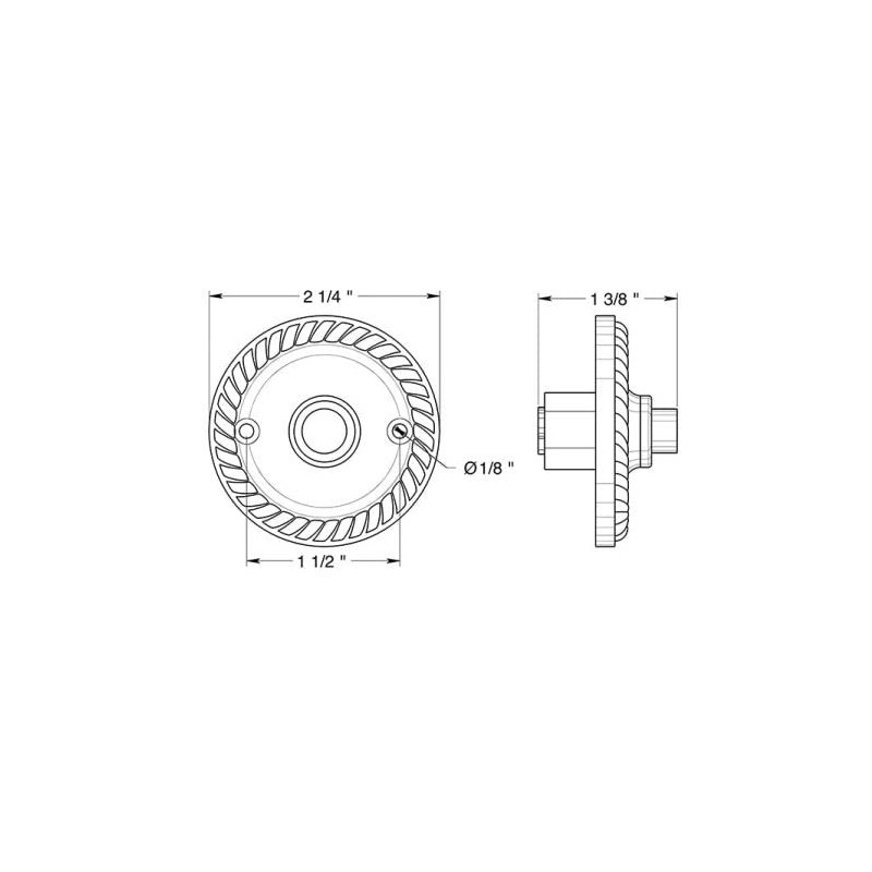 Deltana Bbrr213cr003 Round Rope Door Bell Button, Pvd Polished Brass,