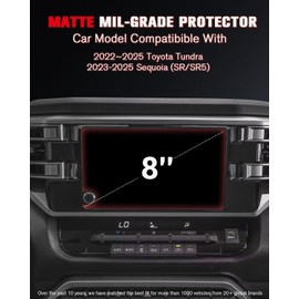 ASZSK For 2022~2025 Toyota Tundra& 2023~2025 Sequoia (SR/SR5) 8 Inch Matte Screen Protector - [No More Glare& Fingerprint] - Mil-Grade 9H+ Tempered Glass - Touchscreen *1