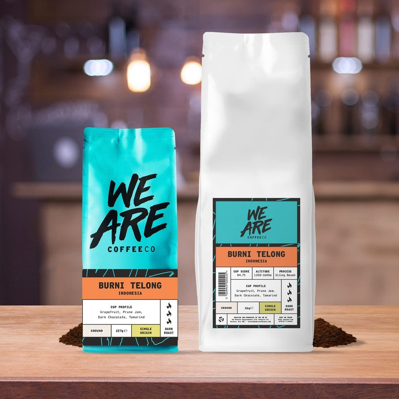 Coffee Ground for Cafetiere, 227g Bag Indonesian Ground Coffee, 100%