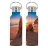 Edelstahlflasche Thermosflasche - Sonnenuntergang am Paradiesstrand mit Felsen - 500