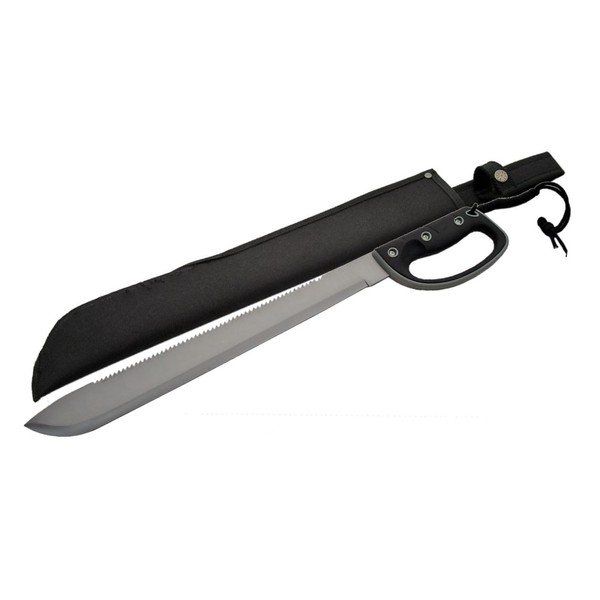 Black Stainless Steel Blade Rubber Handle 24.75 inch Machete Knife