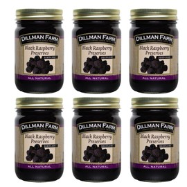 Dillman Farm All Natural Seedless Black Raspberry Preserves - Gluten-Free, Non-GMO, Vegan, Kosher, Eco-Friendly, Preservative Free, Corn Syrup Free - Made in USA, 16oz (Pack of 6)