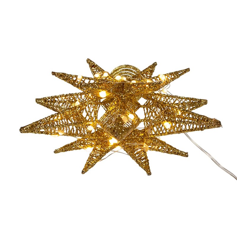 Kurt Adler 11-Inch Pre-Lit Twinkling LED 60-Light Gold Starburst Tree