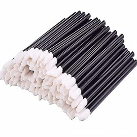Kittro Disposable Lip Brushes, Pack of 100, Hollow Rod, Portable, Disposable Lip Brush, Lip Brush, Lip Brush, Spatula, Lipstick, Disposable for Cosmetics, Commercial Use, Cosmetics Brush, Black
