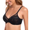 Lemorosy Women's Full Coverage Minimizer Lace Bra Plus Size Non
