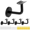 QWORK® Pack of 5 Stainless Steel Handrail Brackets - Black