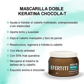 Nefertiti Kit Nefertiti Chocola-T Max Mascarilla Doble Keratina  Crema para Peinar con Keratina, Tratamiento para el Cabello Severamente Daado y...   