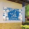 180*110cm Happy 40th Birthday Banner Men Women,Navy Blue Sliver 40th