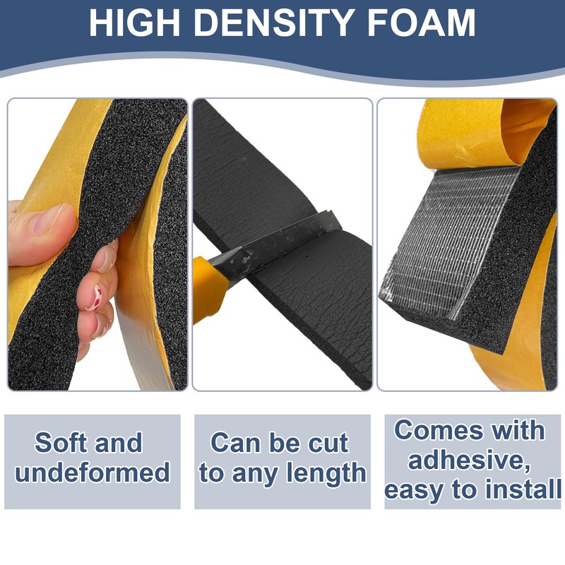 SFNSM 3PCS 6.6ft x 1.6in Black Polyurethane (PU) Universal Vented