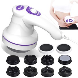 TOTO81JXM Electric Cellulite Massager – Body Sculpting Machine with 8 Massage Heads, Lymphatic Drainage & Skin Tightening for Belly Stomach Leg, Lipo Roller Massager After Surgery, Adjustable Speed.