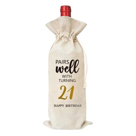21st Birthday Gifts for Son Daughter 21st Birthday Presents for Grandson Granddaughter 21 Year Old Birthday Gift for Niece Nephew 21st Birthday Party Supplies for Him Her Boyfriend Girlfriend Wine Bag