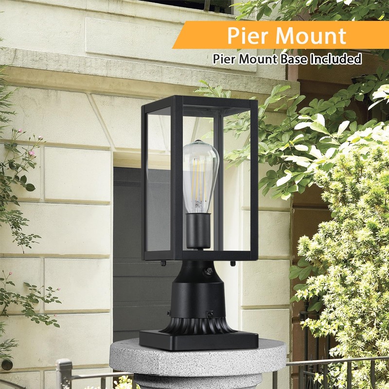 MYHXQ Dusk to Dawn Outdoor Post Lights with Pier Mount