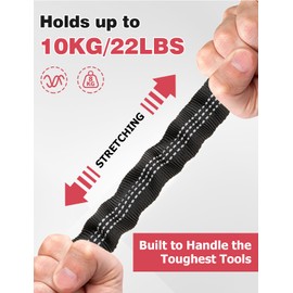 Mellbree Tool Lanyard, 10KG/22LBS Tool Tether with Screw Lock Carabiner Clip for Hand Tools Stretch Strap Safety Tool Tether Lanyard Tools Leash 6 Pack