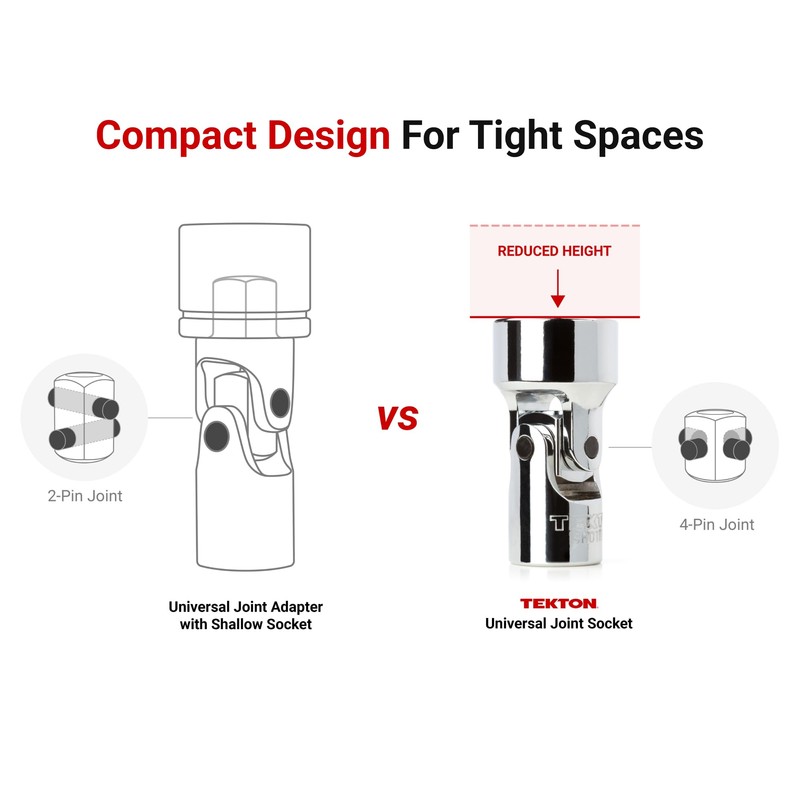 TEKTON 1/4 Inch Drive x 11/32 Inch 6-Point Universal Joint