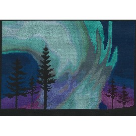 DMC Northern Lights Kit, Includes Aida Fabric, Needle, Stranded Cotton Threads and Instructions