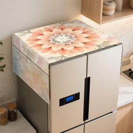 AOHMPT Refrigerator Top Cover with Storage Pockets,Non-Slip Dust-Proof Universal Cover for Washing Machine & Fridge Top,Durable Fabric 21.6"x51"