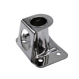MARINE CITY 304 Stainless Steel Stanchion Socket with Triangular Base and Buttress for Pipe for Marine Boat Yacht Fishing (84 Degree)