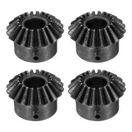 uxcell 4pcs Bevel Gear 2 Module 1:1 Reduction Rate 20T 15mm Hole Dia Bevel Pinion Gear Brass, 90 Degree Steering Gear with Keyway for Hardware Mechanical Rotation