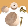 Rumyve 12PCS Door Knobs,Round Wood Drawer Handles with Screws,Natural Wooden