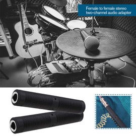 SING F LTD 4Pcs 1/4Inch/6.35mm Female to Female Socket Conversion Connector Stereo Audio Adapter Joiner Coupler Black