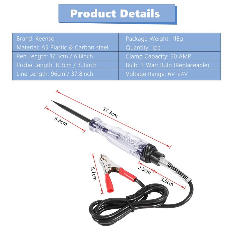 6V/24V Electrical Circuit Tester, Car Circuit Tester Screwdriver Electrical Circuit