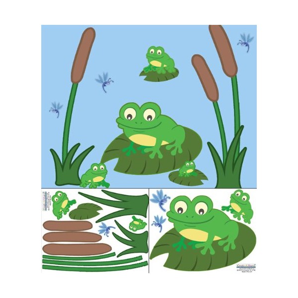 Create-A-Mural Cute Frog Decals Wall Stickers ~ Perfect for Nursery, Baby Room, Preschool, etc.