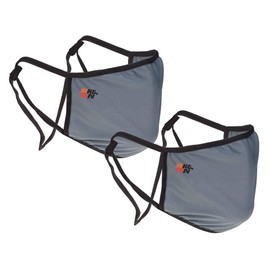 K&N 88-0520G Polyester Double Layer Reusable Face Mask, Grey (Set of 2)