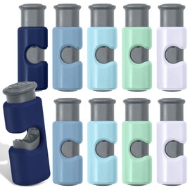 Valuckee 10 Pack Squeeze and Lock Bread Bag Clips, Reusable, Sturdy Plastic, Easy to Use, 5 Colors