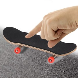 Milltrip Wooden Finger Skateboards, 1Pc Maple Wooden Alloy Fingerboard Finger Skateboards with Box Reduce Pressure Gifts (red)