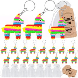 KeeStar 60 Pack Keyring Party Favor Packs with 20 Donkey Keyrings, 20 Thank You Tags and 20 Souvenir Bags for Birthday Party, Baby Shower, Animal Lover, School Carnival Rewards, Classroom Prize