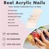 SXVME Orange Press on Nails Medium Square, Natural Acrylic Glue