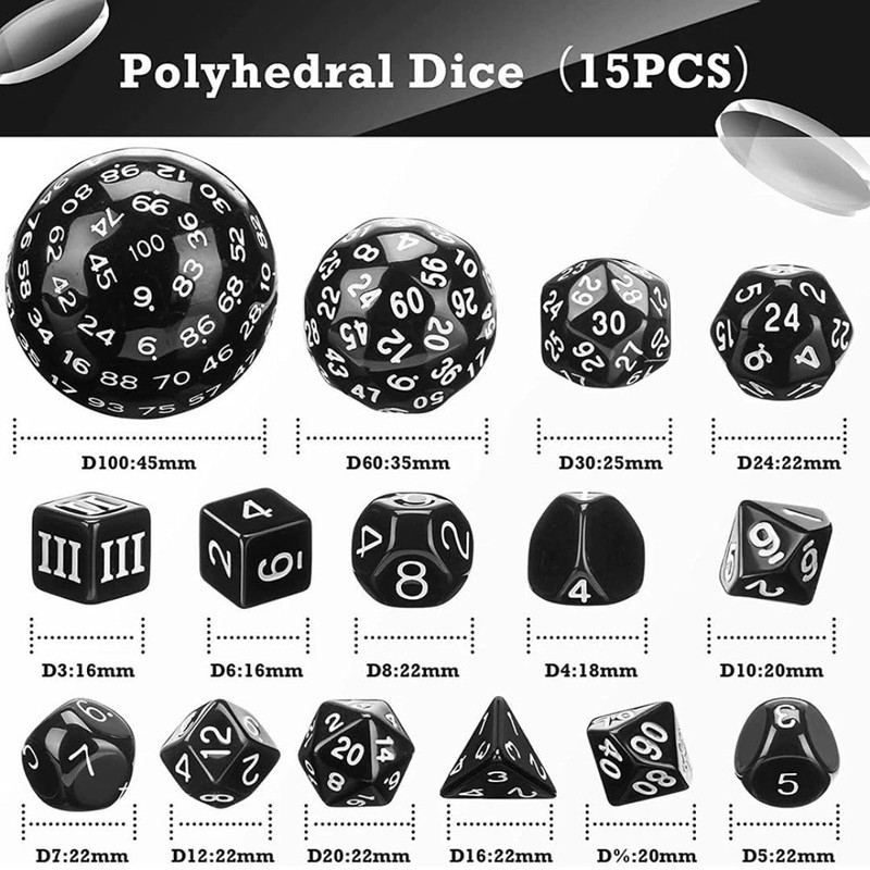Dice Dice Set D100 Dice Polyhedral Dice Set Black D100