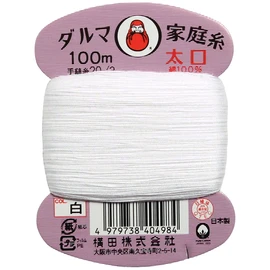 Yokota Dharma Home Thread Thick Hand Sewing Thread 20 Thread | Becker's Hand Sewing Needle Included (col. White 398.4 ft (100 m), 1 Piece