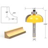 YONICO Router Bits Edge Forming Cove 1/2-Inch Radius 1/4-Inch Shank