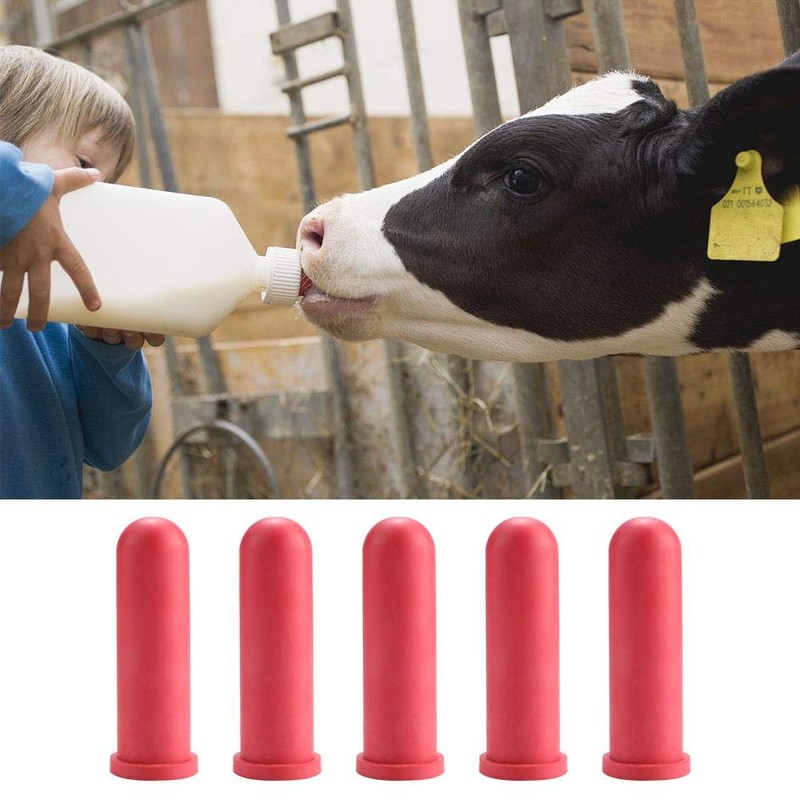 5Pcs Calf Milk Nipple 10cm Length Little Cow Rubber Milk