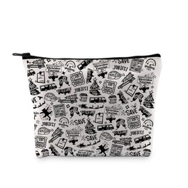 PYOUL Cosmetic Bag Christmas Movie Inspired Gift Christmas Holiday Movie Theme Makeup Bag Family Comedy Cosmetic Bag Cosplay Merch, beige