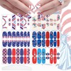 JERCLITY 6 Sheets Independence Day Nail Wraps for Women Self-Adhesive