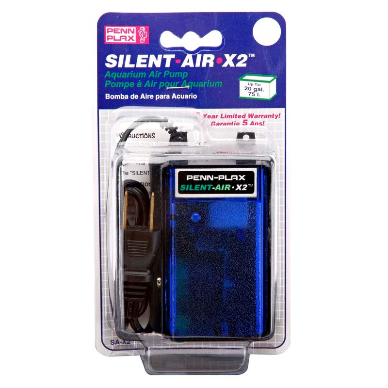 Penn-Plax Silent-Air Aquarium Air Pump - 20 Gal